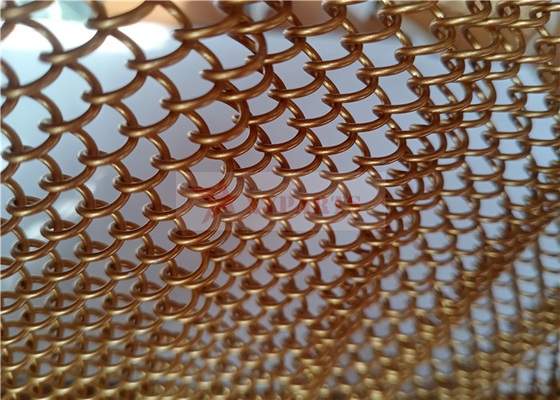 Анодированный алюминиевый цвет золота занавесов сетки металла катушки для архитектурноакустического украшения