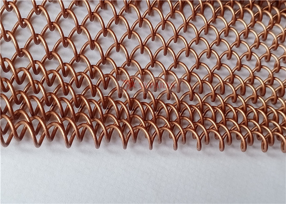Алюминиевый цвет меди занавеса сетки металла звена цепи для украшения гостиницы