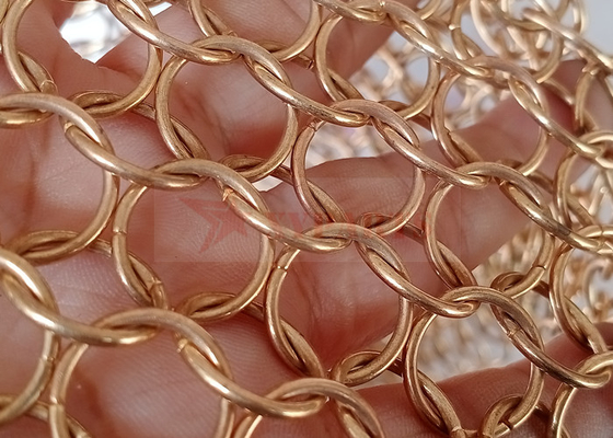 Занавес сетки кольца нержавеющей стали 12mm цвета золота внутри помещения и Outdoors