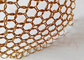 Нержавеющая сталь занавеса 1.5x15mm сетки металла цвета золота архитектурноакустическая