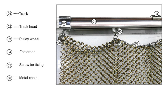Занавеса сетки металла катушки анодного окисления украшение 4 алюминиевого внутреннее внешнее